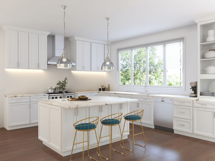 Serene Dove White Shaker Kichen Cabinets