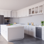 Ethereal White Micro  Shaker Kitchen Cabinets