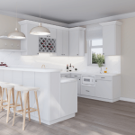 Ethereal White Micro Shaker Kitchen Cabinets