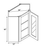 Exquisite Espresso Maple Shaker Wall Diagonal Corner with 1 Glass Door