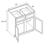 Exquisite Espresso Shaker Base Cabinet with 2 Doors