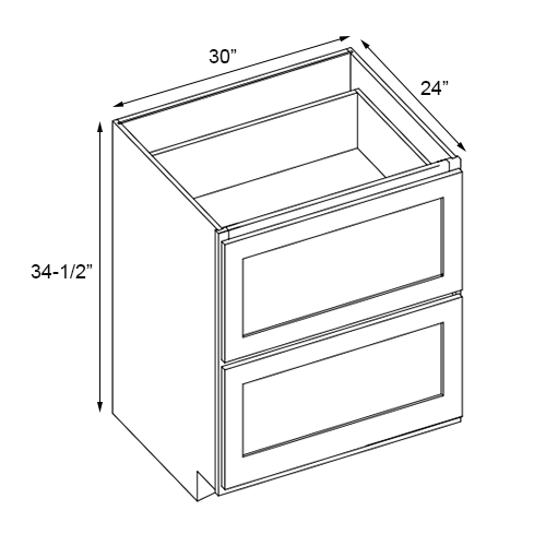 Exquisite Espresso Shaker Base Cabinet with 2 Drawers