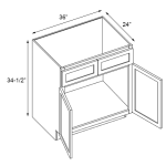 Durable kitchen sink base cabinet, perfect for organizing cleaning supplies under the sink