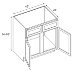 Kitchen sink base cabinet designed to provide sturdy support and ample storage for kitchen essentials