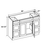 Versatile bath vanity and sink combo offering ample storage space and a streamlined design, perfect for family bathrooms