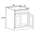 Space-efficient bathroom sink with cabinet, designed to optimize bathroom organization