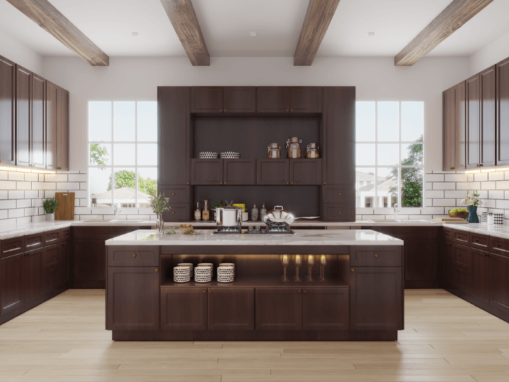 Exquisite Shaker Espresso Kitchen Cabinets